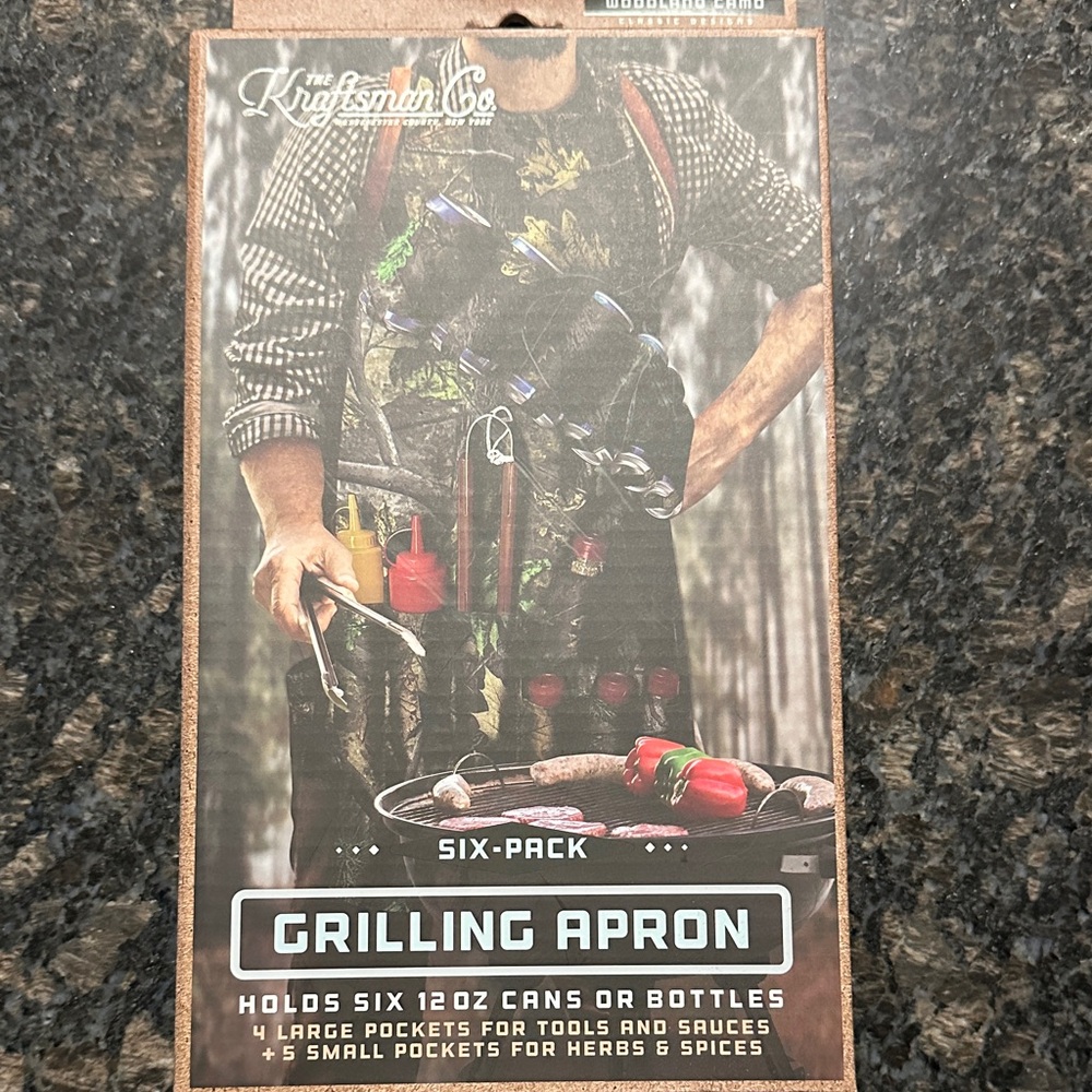 The Kraftsman Co. Woodland Camo Grilling Apron with Pockets